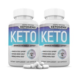 (2 Pack) Ketogenix Keto Pills 1275MG New & Improved Formula Contains Apple Cider Vinegar Extra Virgin Olive Oil Powder Green Tea Leaf 120 Capsules
