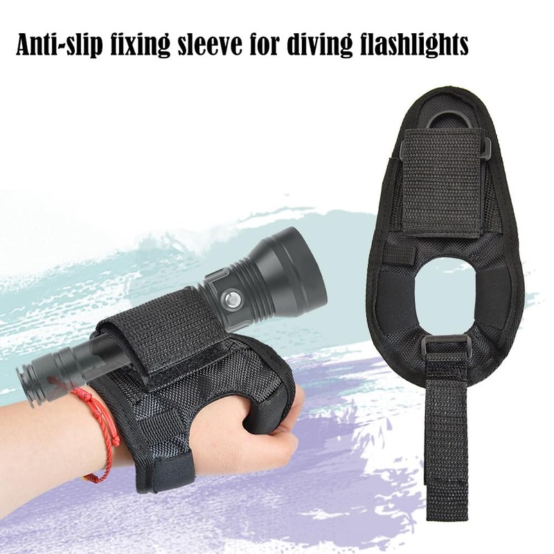 POFET 1 pcs Flashlight Glove Holder, Adjustable Hand Arm Mount