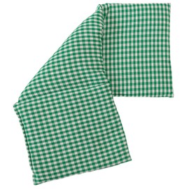 Cherry Stone Cushion 20 x 50 cm Large 3 Chamber – Green/White Checked – Heat Cushion, Grain Cushion – Green/White