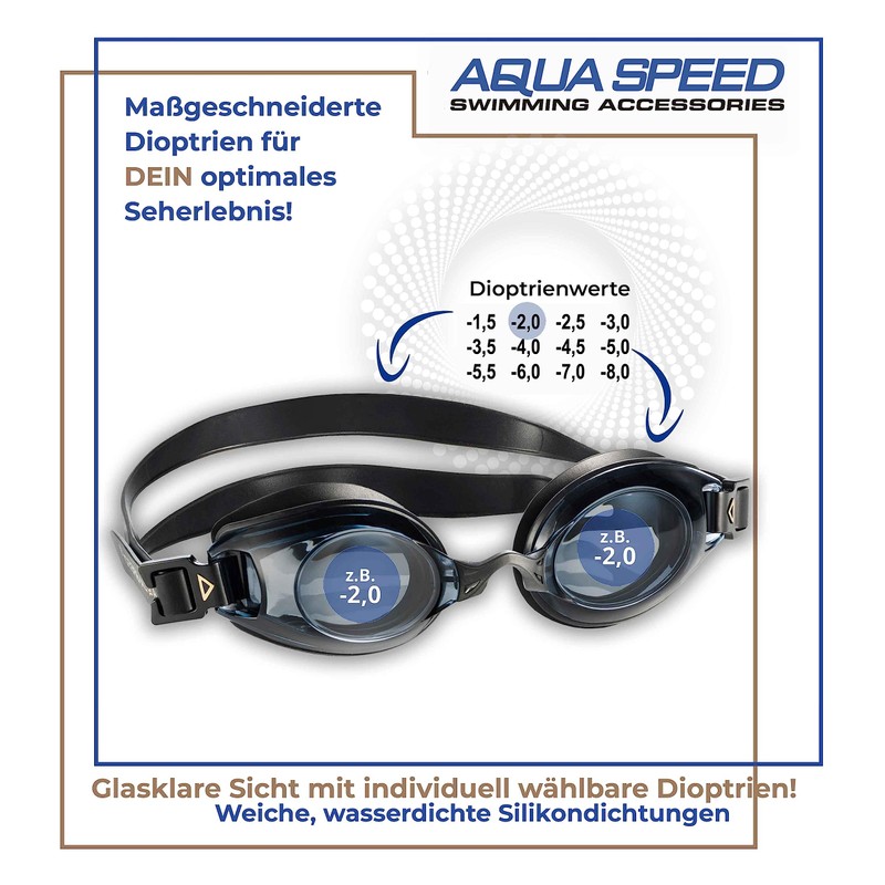 Aqua Speed® Lumina Swimming goggle (optical lenses to correct short-sightedness;