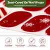 22pcs Semi Cured Gel Nail Strips Christmas Red White Snowflakes