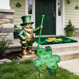 hogardeck St Patricks Day Decorations Outdoor, Shamrock Decorative Garden Stakes for St Patricks Day Decor, Happy St. Patrick's Day Yard Sign Clover Saint Patricks Day Decorations for Home Porch Lawn