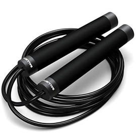 Ballistyx Jump Rope - Premium Speed Jump Rope with 360 Degree Spin, Steel Handles, Silicone Grips and 2 x Adjustable Cables - for Crossfit, Gym & Home
