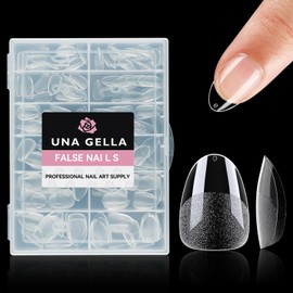 UNA GELLA UNA GELLA Extra Short Almond Nail Tips, 312pcs XS Gel x Nail Tips Almond Pre-Shaped Half Matte Full Cover Nail Tips No Need File Clear Fake Nails Tips for Nail Extension Home DIY Nail Salon 12 Sizes