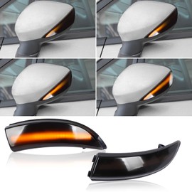 doiplent [2pcs] Side Mirror Turn Signal Lights for Ford Fiesta ST MK7 B-Max 2008-2017 Replacement# 1748313/1748314 Sequential Dynamic Mirror Turn Signal Lights Assemely-Smoked Lens