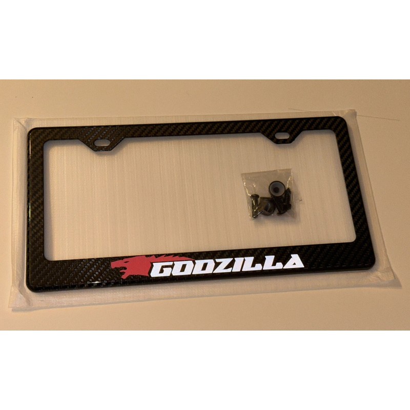 Godzilla GTR (Reflective) Godzilla GT-R 100% Carbon Fiber License Plate