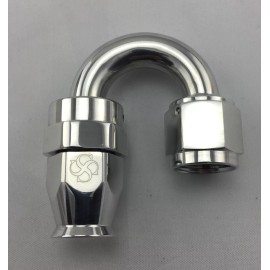 Fasster W630P -6AN 180° degree Hose End / PTFE / Teflon Swivel 6 AN Fitting -6 Polished