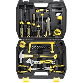 DOWELL Tool Set 49-Piece Home Repair Hand Tool Kit with Plastic Tool Box Storage Case