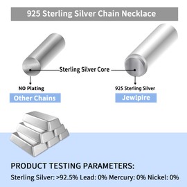 Jewlpire 925 Sterling Silver Paperclip Chain Necklace for Women, 4mm Silver Chain for Women Dainty Women's Chain Necklaces, Silver Chain 18 Inch