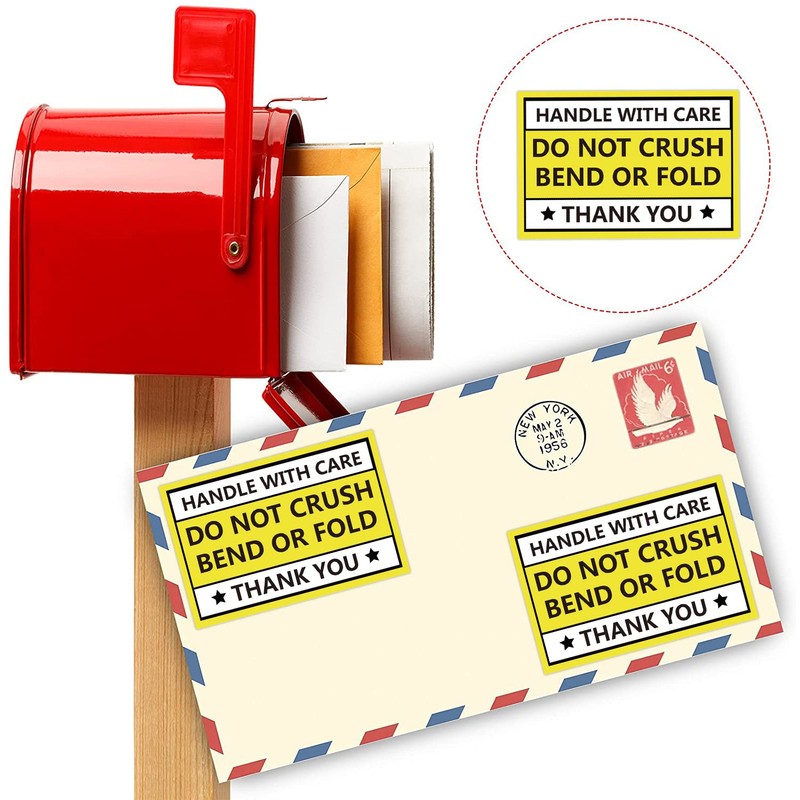 Do not Crush Bend or Fold Warning Sticker 2X3 inch