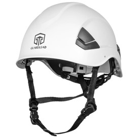 White Hard Hat ABS Safety Helmet, with Ventilation Holes and Adjustable Head Band, EN 397 Approved Work Helmet, Ideal for Industrial & Construction