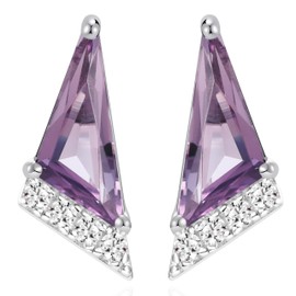 QUADRI 925 Sterling Silver Women's Earrings with Aquamarine Crystal - Elegant and Minimal Chic Women's Earrings with Sparkling Zircons - Gift Idea with Refined Box