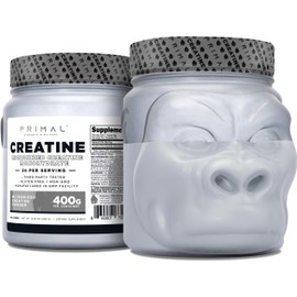 Primal- Creatina Monohidrato Polvo (400 Gramos)  Creatina Micronizada Sin Sabor Desarrollo Muscular Flexible                                          