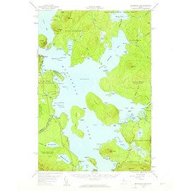 YellowMaps Moosehead Lake ME topo map, 1:62500 Scale, 15 X 15 Minute, Historical, 1957, Updated 1961, 20.8 x 17 in - Polypropylene