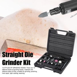Orenic 16Pcs Air Die Grinder Kit with Less Vibration, Pneumatic Straight Grinding Tool Set for Grinding, Polishing, Hole Repair, Light Welding, Seaming, with Storage Box