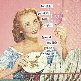 Boston International Anne Taintor - Servilletas de papel retro de 3 capas, estilo vintage, tamaño de cóctel de 20 unidades, centelleante