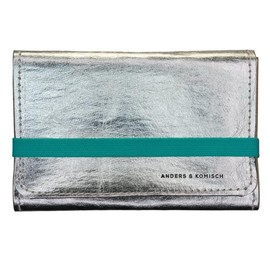 Anders & Komisch A&K KOMPAKT Wallet Slim Lightweight Purse Thin Purse Women Men Handmade from Germany, Silver/Mint, Minimalist