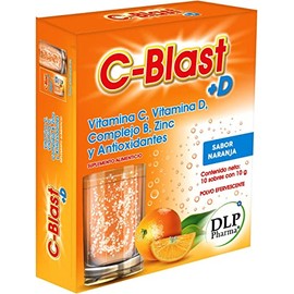 Vitamina C, Vitamina D, Complejo B, Zinc y Antioxidantes Polvo Efervescente Sabor Naranja (caja con 10 sobres)