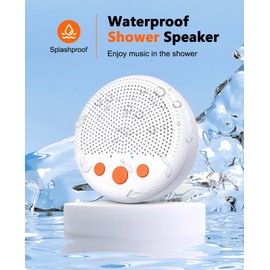 Kunodi Shower Speaker, Bluetooth Waterproof Speaker Wireless, Portable Speaker with Clear Loud Sound, Suction Cup, Lanyard, Ideas Gifts (White)