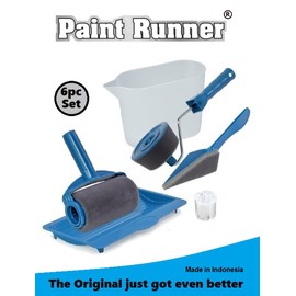 Paint Runner - 6 pc set is a registered trademark. A self-contained paint roller system, paint continuously without dipping & dripping and no mess. Made in Indonesia. The Original just got even better