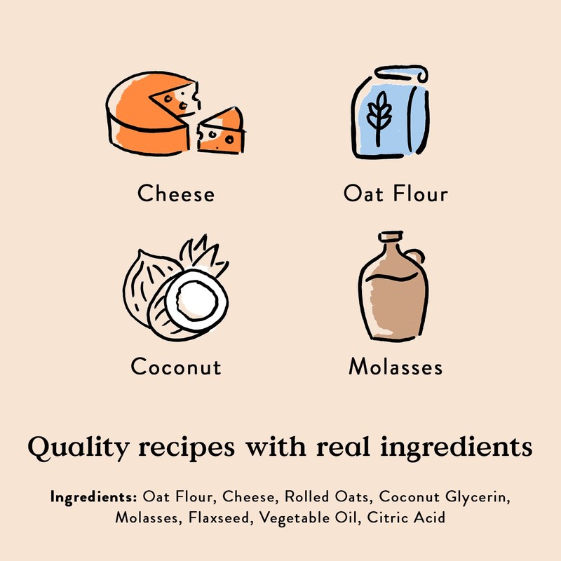 Bocce's Bakery Oven Baked Cheese Recipe Treats for Dogs, Wheat-Free