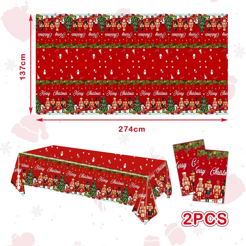 2Pcs Christmas Party Table Cover Table Cloth,137 * 274cm Christmas