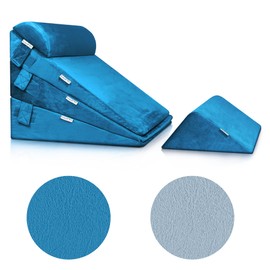 Lunix Replacement Cover for LX11 5pcs Wedge Pillow Set, Foam not Included - Blue
