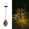 Iron Hollow Water Drop Lamp Solar LED Lantern Garland Garden