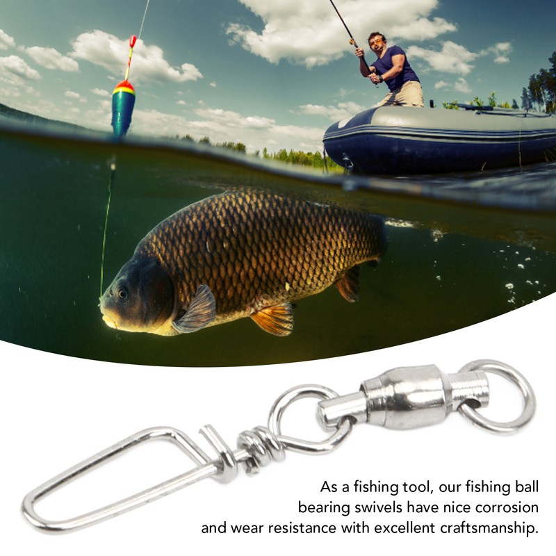 50Pcs High Strength Fishing Snap Swivels Stainless Steel B Type