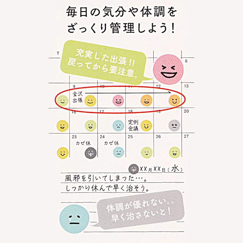 Midori Notebook Sticker Feelings 82388006 Face Pattern
