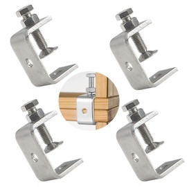 Esforzarse C-Clamp, Set of 4, Opening 1.2 inches (30 mm) Clamp, Tool, C-Shaped Clamp, Mini Clamp, For Woodworking, Fixed, Welding, Rustproof, Durable, C-Clamp, Small, Stainless Steel, Stainless Steel