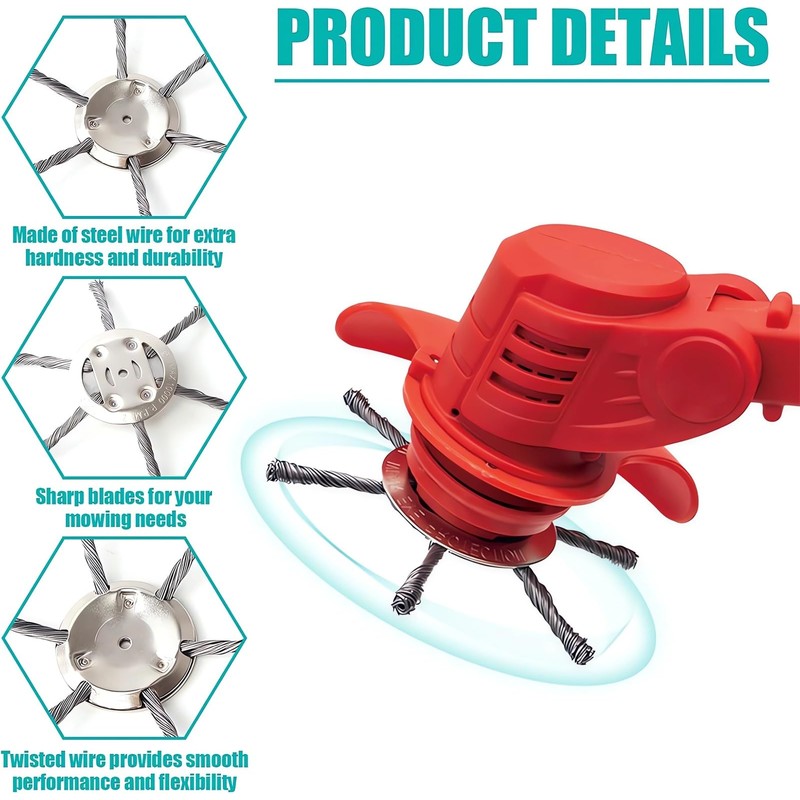 6 Inch Steel Wire Rotary Heavy Duty Weed Brush Cutter