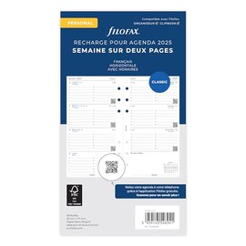 Filofax Personal 1 Week on 2 Pages Horiz.Lined French 2025