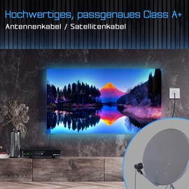 Ultra HDTV 1 m SAT Antenna Cable by Satellite Cable Coaxial Cable 2x Angled F-Connector (90° Degrees) to F-Connector (90° Degrees) Metal Connector for TV, HDTV, Radio, DVB-T, DVB-C, DVB-S, DVB-S2