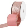 MEEDEE Rose Gold Glitter Ribbon - 2.5 Inch Brown Metallic,