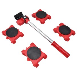 Aquafix Furniture Moving Carrier, Set of 5, Metal, Plastic Material, Lifter, Dollies, Furniture Moving Helper, Can Be Carried Alone, 360 Degree Swivel Caster for Flooring Protection Design, For Cargo/Moving/Furniture Moving (Red)