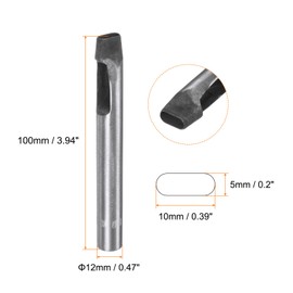sourcing map Leather Oval Hole Punch 10x5mm Belt Hole Puncher Oblong Hollow Punching Cutting Tool for Leather Crafting, Watch Band, Strap, Cloth, Gaskets