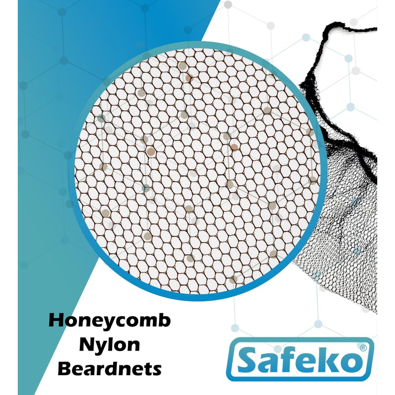 SAFEKO Disposable Honeycomb Nylon Beard Nets | Breathable, Durable |