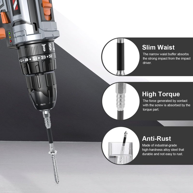 Moccool High-Magnetic Screwdriver Drill Bit Set, Strong Magnetic Durability Screwdriver