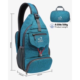 Waterfly Chest pocket sling bag small, Foldable Men's Crossbody Bag, Sling Bag, Crossover, Shoulder Backpack, Men and Women for Travel and Hiking