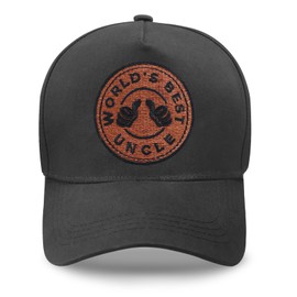 E-Profina Uncle Gifts, World's Best Uncle Hat, Adjustable Embroidered Family Baseball Cap Black