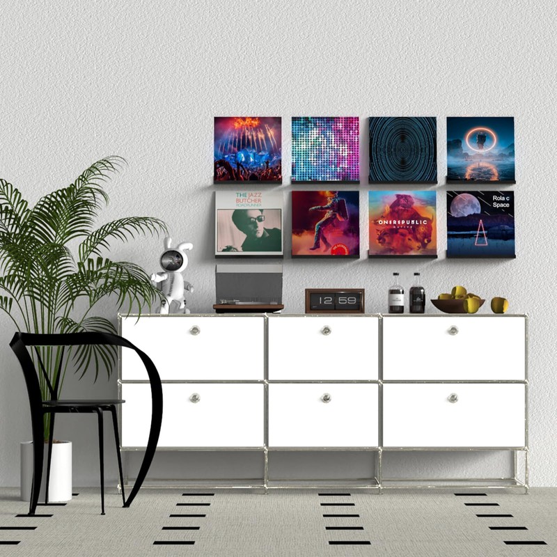 ILYXY Acrylic Vinyl Record Holder Wall Mount – 8 Pack