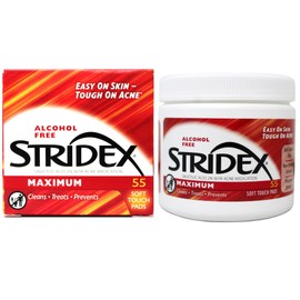 Stridex STRI-Dex Daily Care Pads Maximum Strength, 55 Count (Pack of 2)