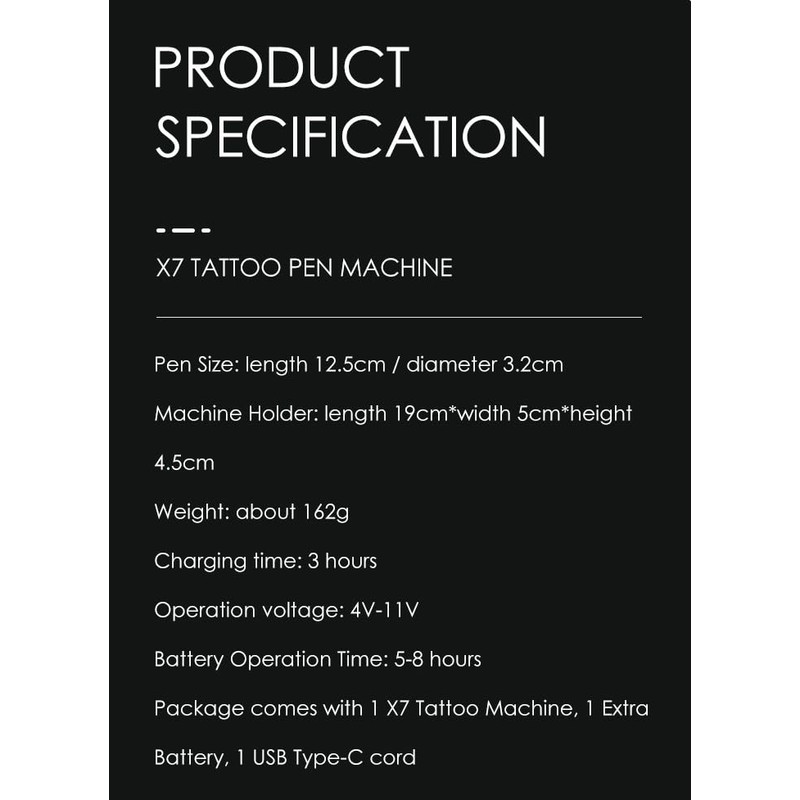 X7 Battery Power Rotary Tattoo Machine (Red)