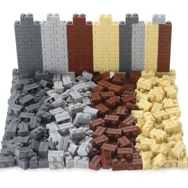 Feleph 360 Pieces 1x2 Masonry Bricks Multicolored Building Blocks for Wall MOC Parts and Pieces Diverse Bulk Toy Set (4 Colors)