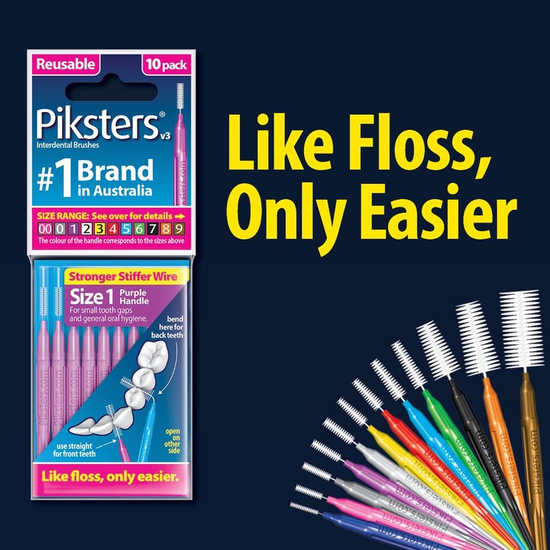 Piksters Interdental Brushes, 35 pk, Size 1, Interdental Tooth Brush