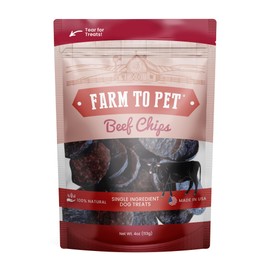 Farm To Pet | Dog Training Treats - Beef Chips, Single Ingredient, Lean, All Natural, Healthy Dog Treats for Small, Medium, Large Dog Breeds, & Puppies, Made in USA