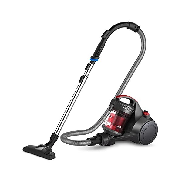 Eureka Whirlwind Bagless Canister Vacuum Cleaner, Lightweight Vac for Carpets and Hard Floors, Red