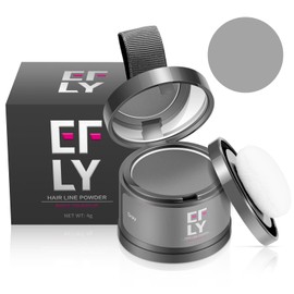 Root Touch Up Gray Hair Shadow Powder for Thinning Hair, Eyebrows, Beard Line (Dark Gray for Women & Men)