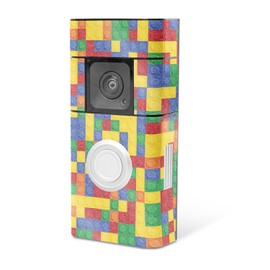 MightySkins Glossy Glitter Skin Compatible with Ring Video Doorbell Plus - Brick by Brick | Protective, Durable High-Gloss Glitter Finish | Easy to Apply